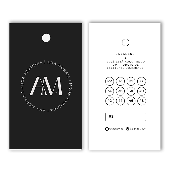 1.000 unidade de Tag Personalizada