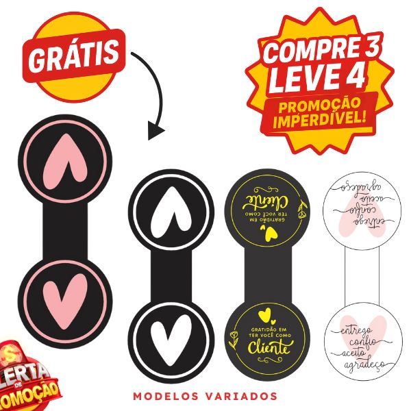 Kit com 400 UND - Lacre de sacola sortidos 99X40 mm