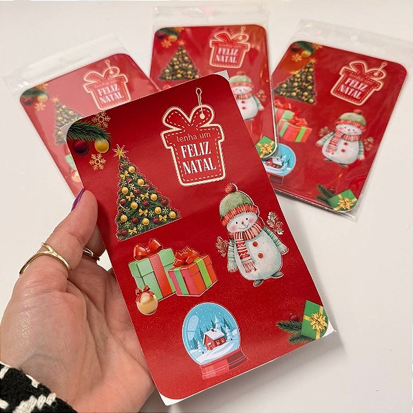 Cartela de Adesivos Natal Variados - Modelo 1