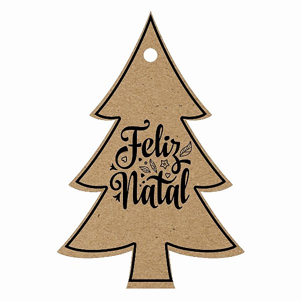 Tag Papel Kraft 70x4,5 - Feliz Natal C/ 120 UND - Modelo 2