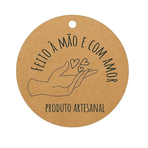 120 Und - Tag Papel Kraft 4,5x4,5 - Com Amor