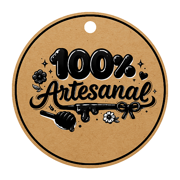 Tag Papel Kraft 4,5x4,5 - 100% Artesanal C/ 120 UND