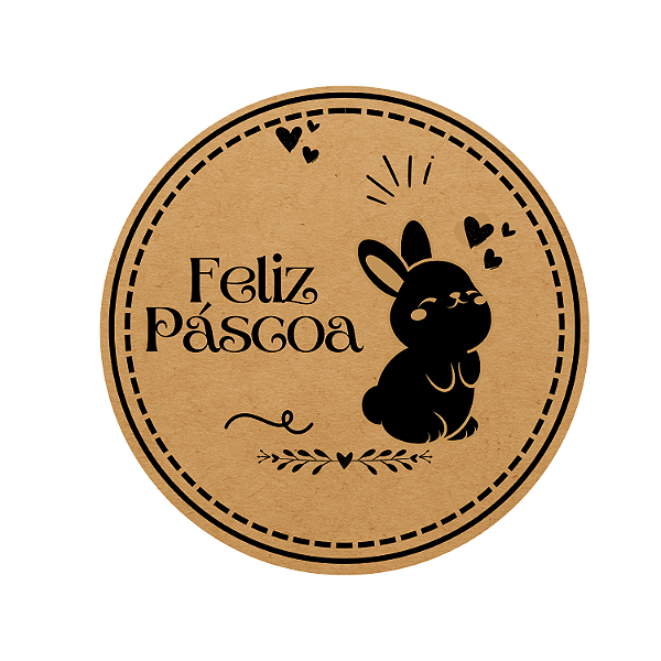 Tag Papel Kraft 4,5x4,5 - 100% Páscoa C/ 120 UND - Modelo 1