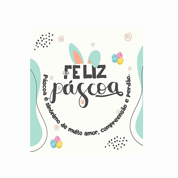 Cartão de Feliz Páscoa 99X88cm C/25 und. - Modelo 2