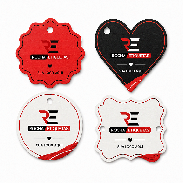 250 UND - Tags Personalizadas detalhadas 4,5x4,5cm - impressão em colorido