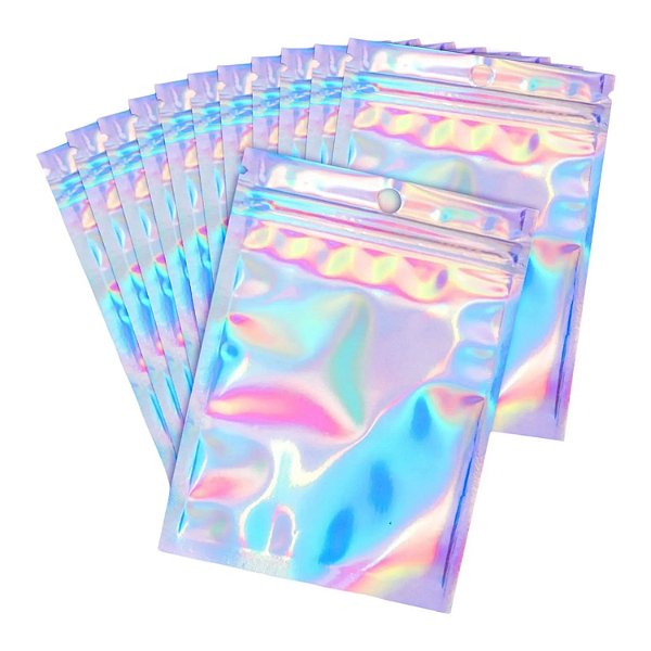 Sacos Zip Holográfico 12x20cm Hermético c/ Furo - Pct c/ 100