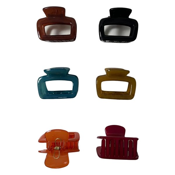 Piranha de Nylon Inquebrável p/ Cabelo 6 cm - Pct c/ 12 - 6412-NWS2