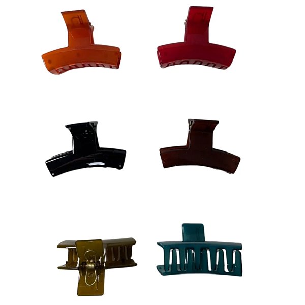 Piranha de Nylon Inquebrável p/ Cabelo  6 cm - Pct c/ 12 - 6270M-NWS2