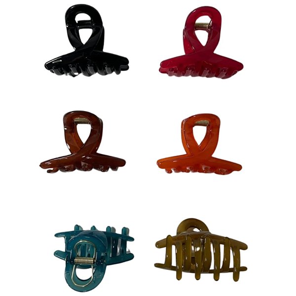 Piranha de Nylon Inquebrável p/ Cabelo 6 cm - Pct c/ 12 - 6435-NWS2