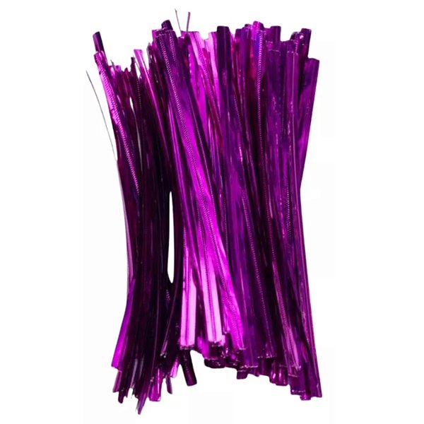 Fecho Prático Metalizado Roxo Aramado 10cm - Pct c/ 800