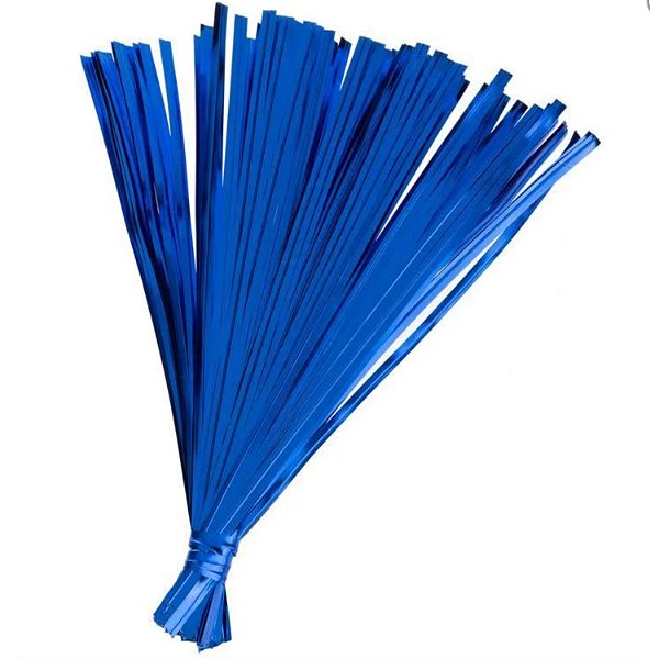 Fecho Prático Metalizado Azul Aramado 10cm - Pct c/ 800