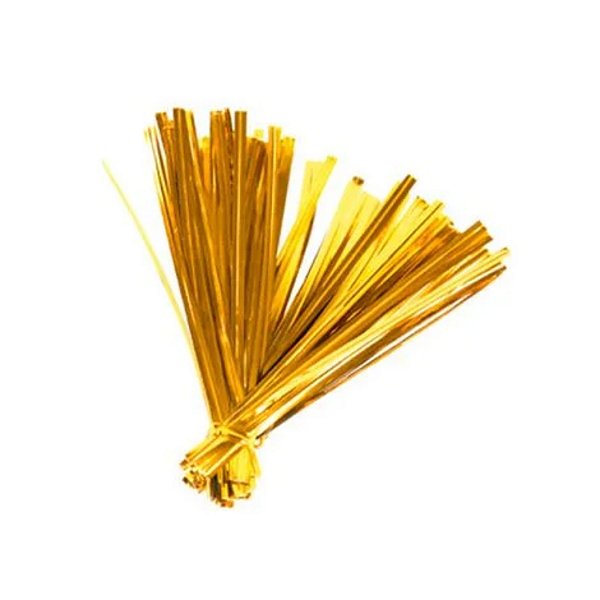 Fecho Prático Metalizado Dourado Aramado 10cm - Pct c/ 800