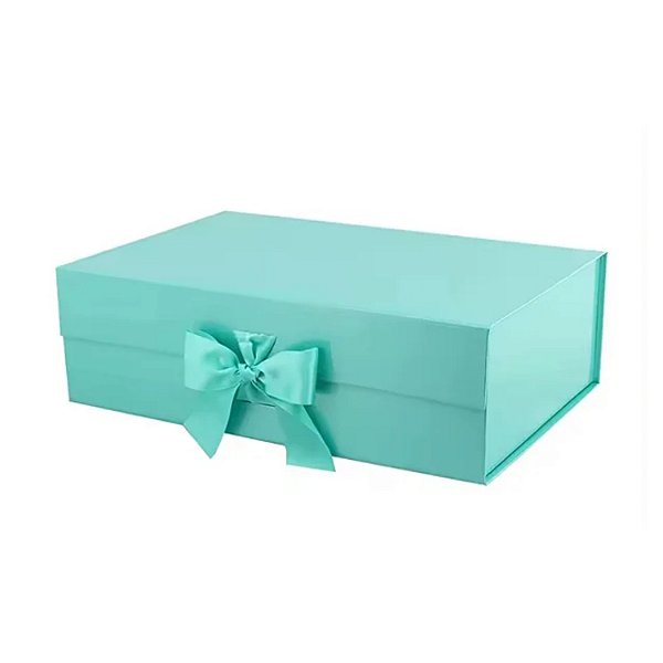 Caixa Dobrável Tiffany Papel e Cetim (P) 28.2x20.2x9.2 cm