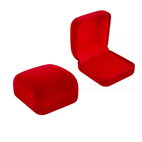 Caixinha Veludo Vermelha p/ Bijuterias 5x5.5x3cm - Pct c/ 48