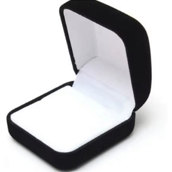 Caixinha Veludo Preta p/ Bijuterias 5x5.5x3cm - Pct c/ 48