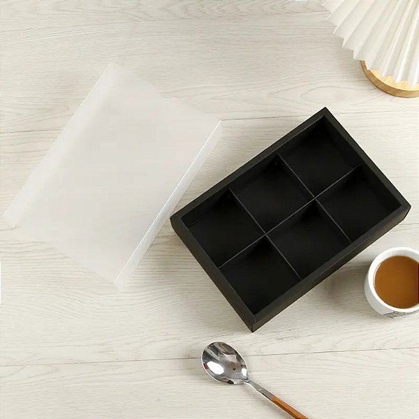 Caixa de Papel e PVC Dobrável Preta 23x15,5x5cm - 5 peças