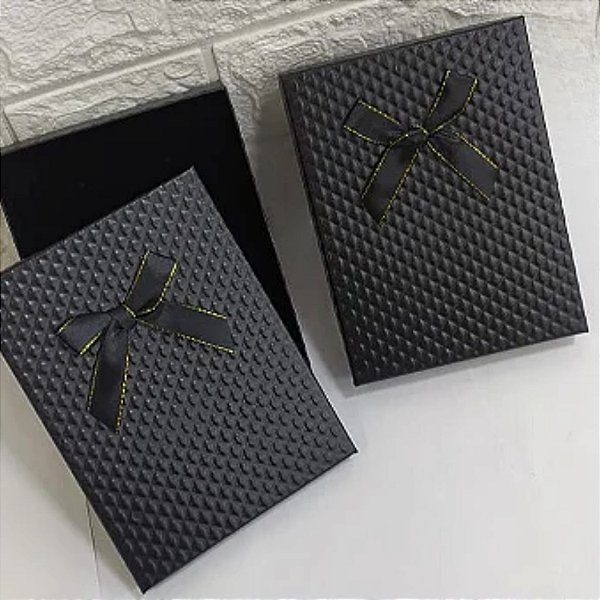 Caixinha de papel para bijuterias com laço 12x16cm - 12 peças