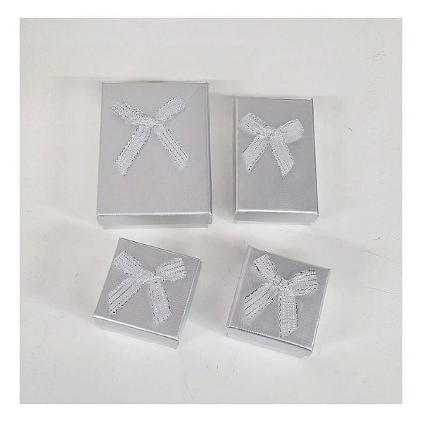 Caixinhas de papel prata 5x5cm p/ bijuterias - Pct c/24 pç - Four Star
