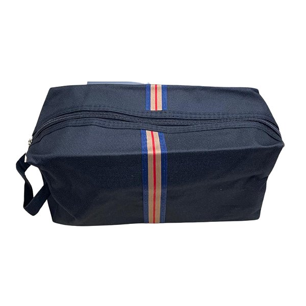 Necessaire de Tecido Preta 26x14x11cm - Pct c/ 12