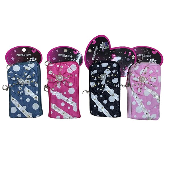 Porta Celular de Tecido - 12 Peças, Azul, Pink e Mais