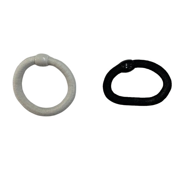 Elástico para Cabelo Preto e Branco - Cx c/ 120 Peças