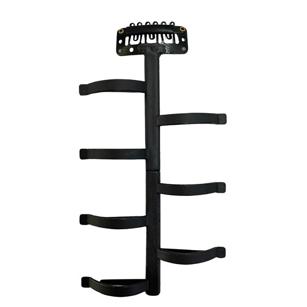 Prendedor de Plástico para Cabelo Preto - 12 Peças