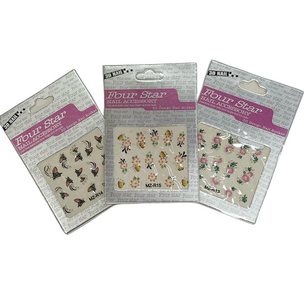 Adesivo para Unha - Pacote com 12 Cartelas