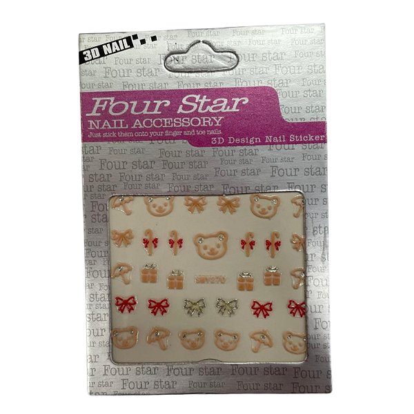 Adesivo para unha - Pacote com 12 Cartelas