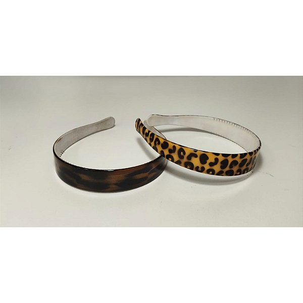 Tiara de Plástico Inquebrável Onça - 12 Peças - 2,5cm