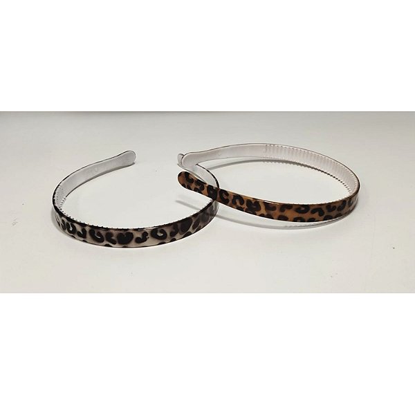 Tiara de Plástico Inquebrável P/ Cabelo - Modelo Onça - 1,5cm