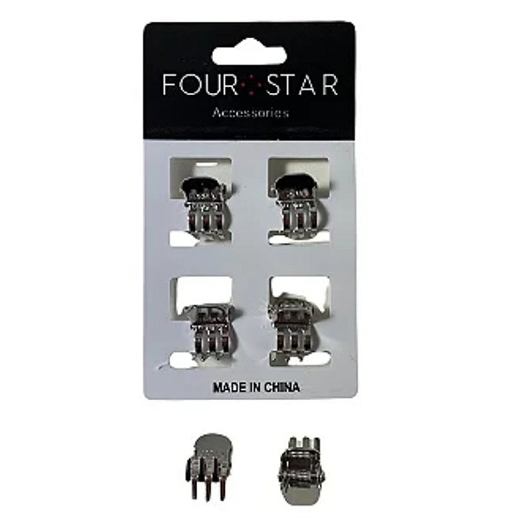 Piranha de Metal p/ Cabelo Prata 1 cm - Pct c/ 48 - Y298-01A