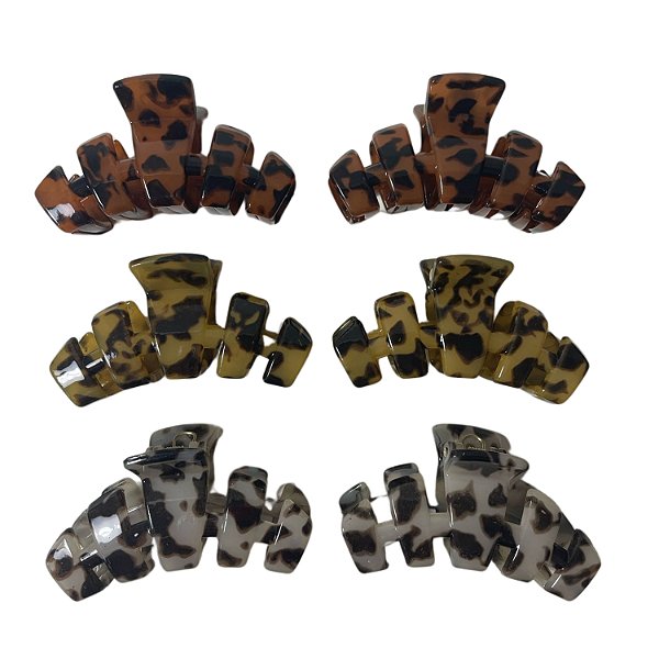 Piranha de Plástico p/ Cabelo 5 cm - Pct c/ 12 - 6393M-VV2
