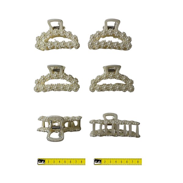 Piranha de Plástico para Cabelo - 8cm - Pct. c/ 12