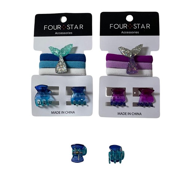 Conjunto de Piranhas e Rabicos - Dúzia de Cartela c/ 4 Pcs - FS6132-AAU2