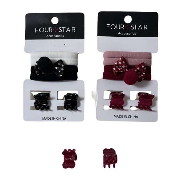 Conjunto de Piranhas e Rabicos - Dúzia de Cartela C/ 6 peças - CW6185SS-AAY2