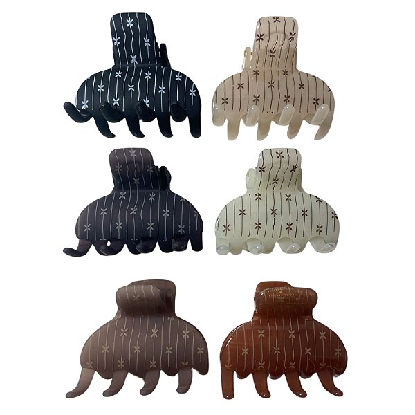 Piranha de Plástico p/ Cabelo 8 cm - Pct c/ 12 - 6129L-WX2