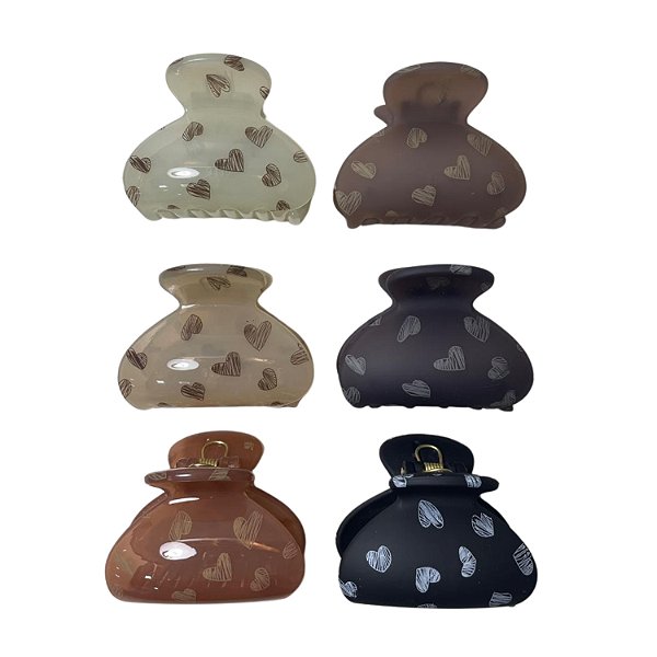 Piranha de Plástico p/ Cabelo 6 cm - Pct c/ 12 - 6169-XB2