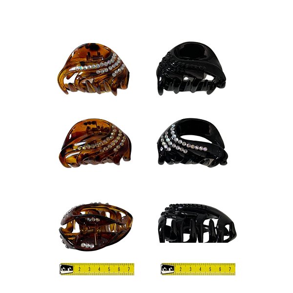 Piranha de Plástico 7cm - Preto e Tartaruga - 12 Peças