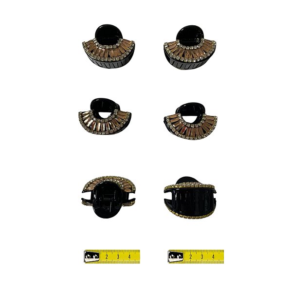 Piranha de Plástico 4,5cm - Preto com Dourado (12 Peças)