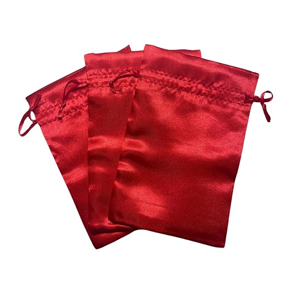Saquinho de Cetim Vermelho 10x15 - Pct c/ 12