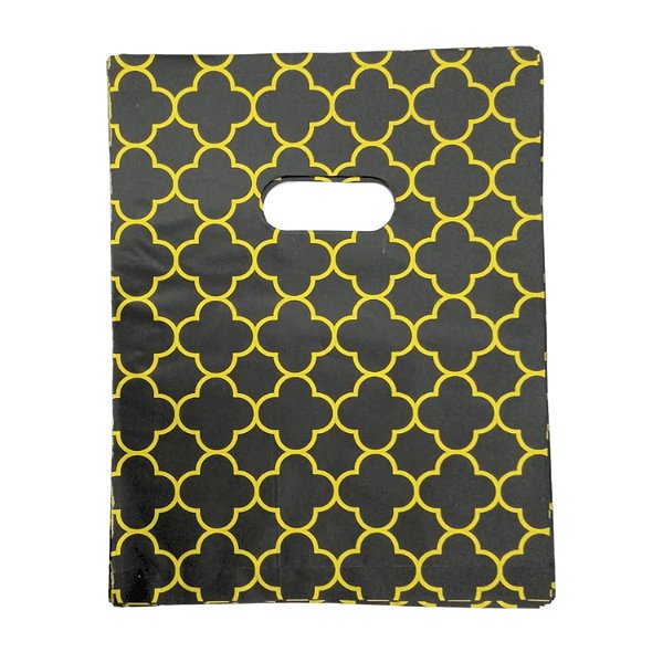 Sacola Boca de Palhaço Preta c/ Dourado 15x20cm - Pct c/ 100