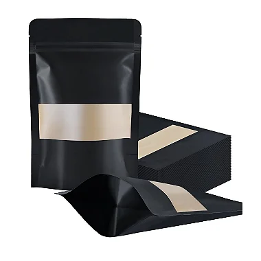 Saco Stand Up Pouch Preto 12x19.7+3.7 cm - 50 un
