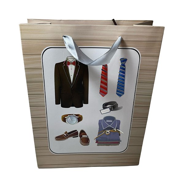 Sacola de Papel P/ Presente Estampa Pais (SS) 12x16x6.5cm - Pct c/ 6