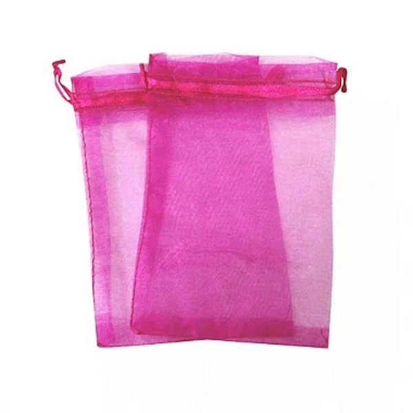 Saquinho de Organza Pink 15x20cm - Pct c/ 100