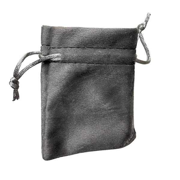 Saquinho de Veludo Cinza 13x18cm - Pct c/ 50