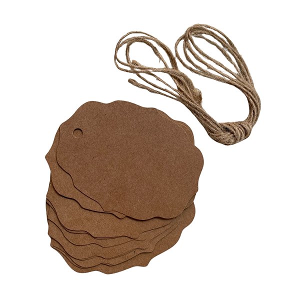 Tag de Papel Kraft 6x7cm c/ Cordão - Pct c/ 12