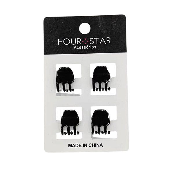 Piranha de Plástico P/ Cabelo 1cm - Dzs Cartela c/ 4 Pçs - 6020SS-AC2