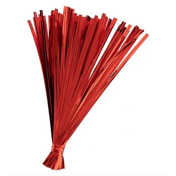 Fecho Prático Metalizado Vermelho Aramado 10cm - Pct c/ 800