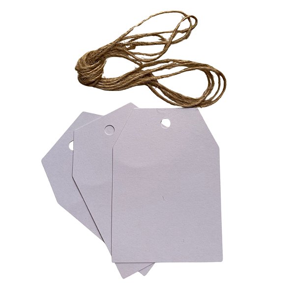Tag de Papel Branca 6x7cm c/ Cordão - Pct c/ 144