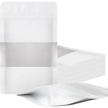 Saco Stand Up Pouch Branco Impermeável 18x26+4 cm - Pct c/ 50